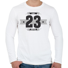 PRINTFASHION b-day-23-dark-lightgrey - Férfi hosszú ujjú póló - Fehér
