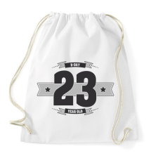 PRINTFASHION b-day-23-dark-lightgrey - Sportzsák, Tornazsák - Fehér tornazsák
