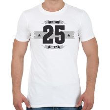 PRINTFASHION b-day-25-dark-lightgrey - Férfi póló - Fehér férfi póló