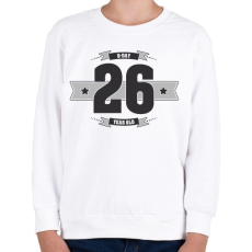 PRINTFASHION b-day-26-dark-lightgrey - Gyerek pulóver - Fehér