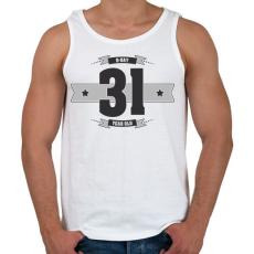 PRINTFASHION b-day-31-dark-lightgrey - Férfi atléta - Fehér