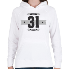 PRINTFASHION b-day-31-dark-lightgrey - Női kapucnis pulóver - Fehér női pulóver, kardigán