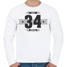 PRINTFASHION b-day-34-dark-lightgrey - Férfi pulóver - Fehér férfi pulóver, kardigán