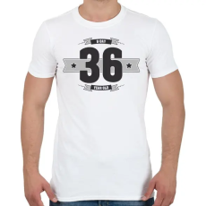 PRINTFASHION b-day-36-dark-lightgrey - Férfi póló - Fehér