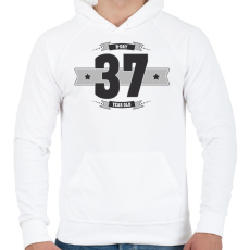 PRINTFASHION b-day-37-dark-lightgrey - Férfi kapucnis pulóver - Fehér