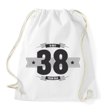 PRINTFASHION b-day-38-dark-lightgrey - Sportzsák, Tornazsák - Fehér tornazsák