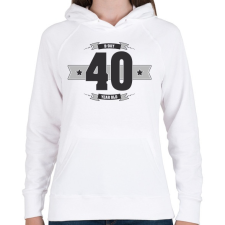 PRINTFASHION b-day-40-dark-lightgrey - Női kapucnis pulóver - Fehér női pulóver, kardigán