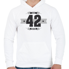PRINTFASHION b-day-42-dark-lightgrey - Férfi kapucnis pulóver - Fehér