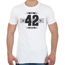 PRINTFASHION b-day-42-dark-lightgrey - Férfi póló - Fehér férfi póló