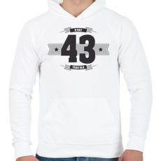 PRINTFASHION b-day-43-dark-lightgrey - Férfi kapucnis pulóver - Fehér