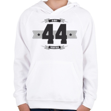 PRINTFASHION b-day-44-dark-lightgrey - Gyerek kapucnis pulóver - Fehér gyerek pulóver, kardigán