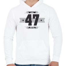 PRINTFASHION b-day-47-dark-lightgrey - Férfi kapucnis pulóver - Fehér