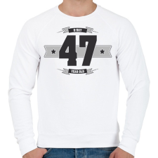 PRINTFASHION b-day-47-dark-lightgrey - Férfi pulóver - Fehér férfi pulóver, kardigán