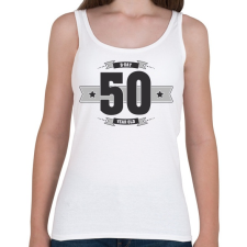 PRINTFASHION b-day-50-dark-lightgrey - Női atléta - Fehér női trikó