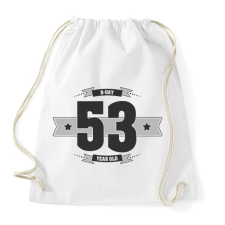 PRINTFASHION b-day-53-dark-lightgrey - Sportzsák, Tornazsák - Fehér tornazsák