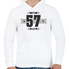 PRINTFASHION b-day-57-dark-lightgrey - Férfi kapucnis pulóver - Fehér