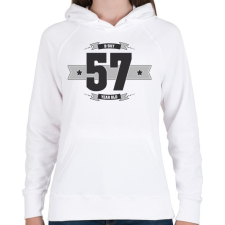 PRINTFASHION b-day-57-dark-lightgrey - Női kapucnis pulóver - Fehér női pulóver, kardigán