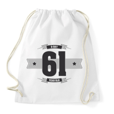 PRINTFASHION b-day-61-dark-lightgrey - Sportzsák, Tornazsák - Fehér tornazsák