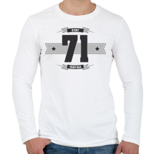 PRINTFASHION b-day-71-dark-lightgrey - Férfi hosszú ujjú póló - Fehér férfi póló