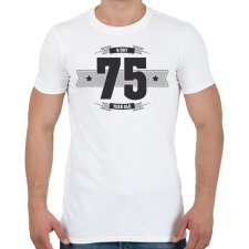 PRINTFASHION b-day-75-dark-lightgrey - Férfi póló - Fehér férfi póló