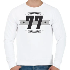PRINTFASHION b-day-77-dark-lightgrey - Férfi pulóver - Fehér