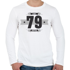PRINTFASHION b-day-79-dark-lightgrey - Férfi hosszú ujjú póló - Fehér férfi póló