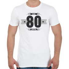 PRINTFASHION b-day-80-dark-lightgrey - Férfi póló - Fehér férfi póló