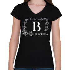 PRINTFASHION B is for  - Női V-nyakú póló - Fekete női póló