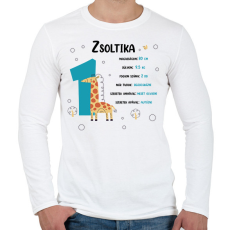 PRINTFASHION Baba adatok (fiú) - Férfi hosszú ujjú póló - Fehér