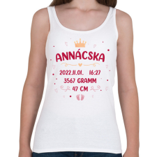 PRINTFASHION Baba adatok - Kislány - Női atléta - Fehér női trikó