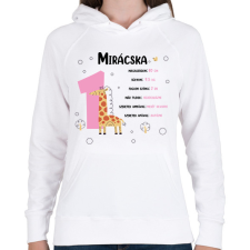 PRINTFASHION Baba adatok (lány) - Női kapucnis pulóver - Fehér női pulóver, kardigán