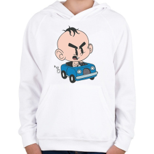 PRINTFASHION Baba autó - Gyerek kapucnis pulóver - Fehér gyerek pulóver, kardigán