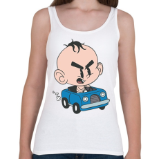 PRINTFASHION Baba autó - Női atléta - Fehér