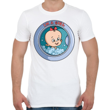 PRINTFASHION Baba érkezik - Férfi póló - Fehér férfi pulóver, kardigán