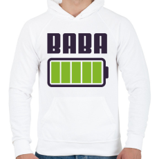 PRINTFASHION Baba feltöltve - Férfi kapucnis pulóver - Fehér