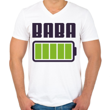 PRINTFASHION Baba feltöltve - Férfi V-nyakú póló - Fehér férfi póló