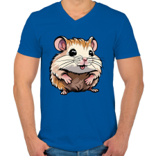 PRINTFASHION Baba hörcsög - Férfi V-nyakú póló - Királykék férfi póló