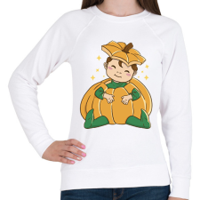 PRINTFASHION Baba tökben - Női pulóver - Fehér női pulóver, kardigán