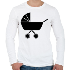 PRINTFASHION Babakocsi - Férfi hosszú ujjú póló - Fehér férfi póló