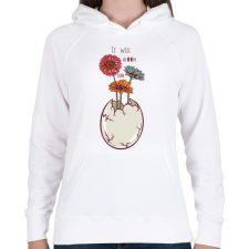 PRINTFASHION Babaváró - Női kapucnis pulóver - Fehér női pulóver, kardigán