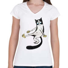 PRINTFASHION babett - Női V-nyakú póló - Fehér női póló