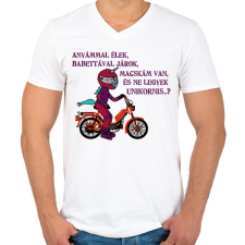 PRINTFASHION babettaunikornissz - Férfi V-nyakú póló - Fehér férfi póló