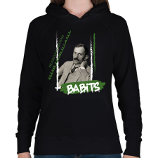 PRINTFASHION Babits Mihály - Női kapucnis pulóver - Fekete női pulóver, kardigán