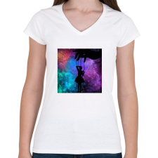 PRINTFASHION Bábmester - Női V-nyakú póló - Fehér női póló