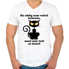PRINTFASHION Babonás - Férfi V-nyakú póló - Fehér férfi póló