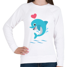 PRINTFASHION Baby Delfin - Női pulóver - Fehér női pulóver, kardigán