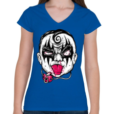 PRINTFASHION Baby hardrock - Női V-nyakú póló - Királykék