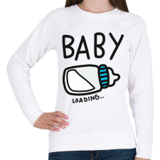 PRINTFASHION Baby loading - Női pulóver - Fehér női pulóver, kardigán