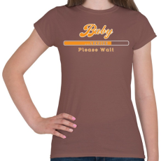 PRINTFASHION baby-loading-orange-white - Női póló - Mogyoróbarna