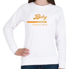 PRINTFASHION baby-loading-orange-white - Női pulóver - Fehér női pulóver, kardigán